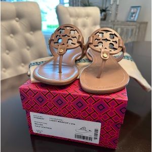 Tory Burch Miller sandal calf leather. Make up color. Sz 7.5